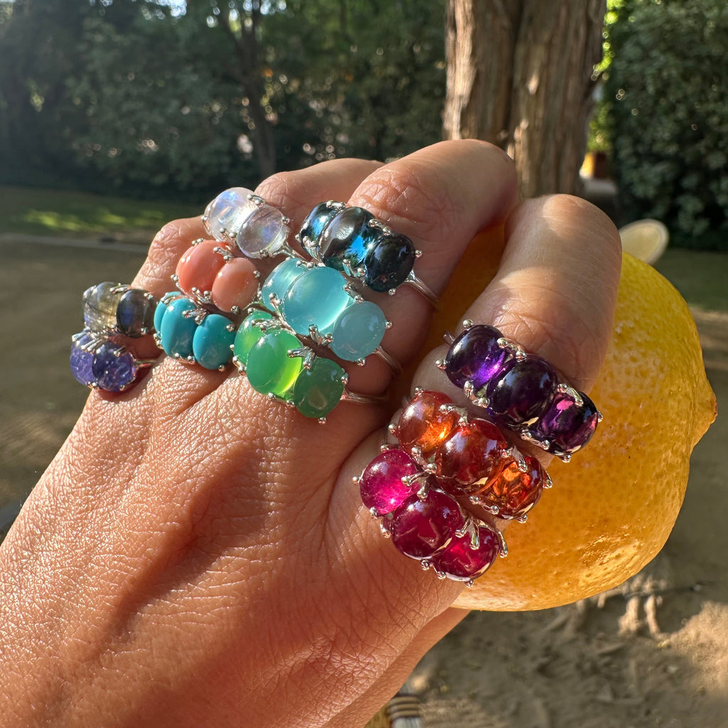 Small Sterling Silver Gumdrop Rings