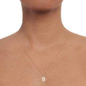 Diamond Miraculous Medal Necklace - Charlie and Marcelle