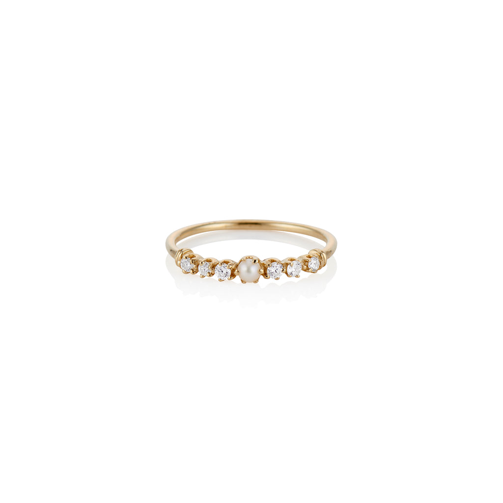 Twinkle Pearl And Diamond Ring - Charlie and Marcelle