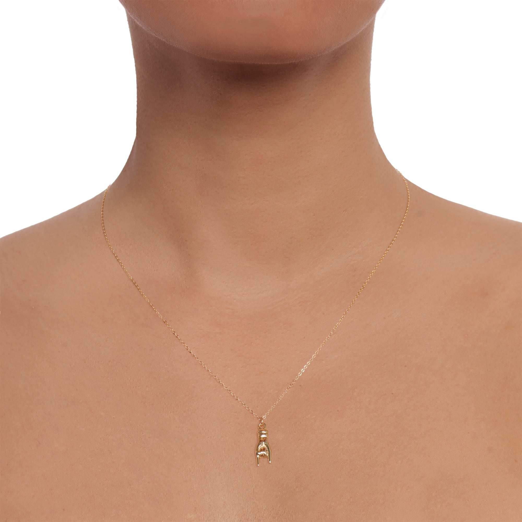 Golden Mano Cornuto Necklace - Charlie and Marcelle