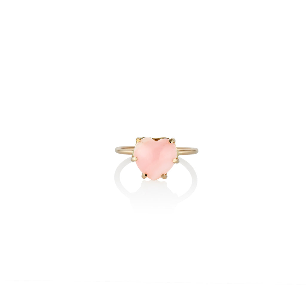 Pink Opal Heart Ring