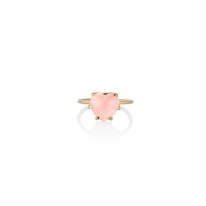 Pink Opal Heart Ring