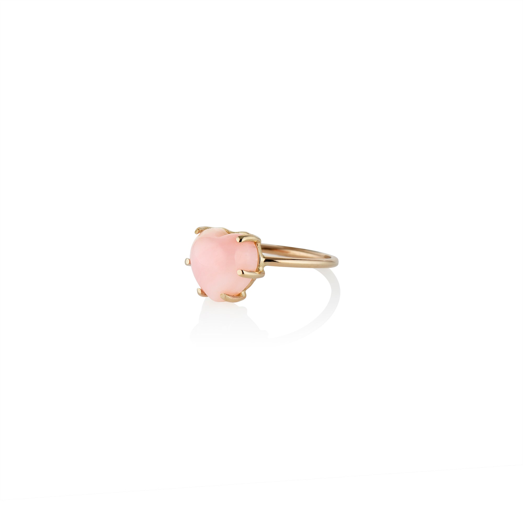 Pink Opal Heart Ring