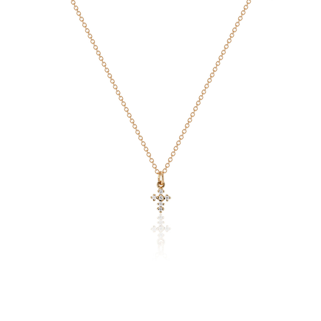Bitty Baby Diamond Cross Necklace - Charlie and Marcelle