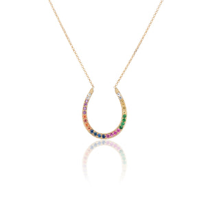 Rainbow Horseshoe Necklace - Charlie and Marcelle