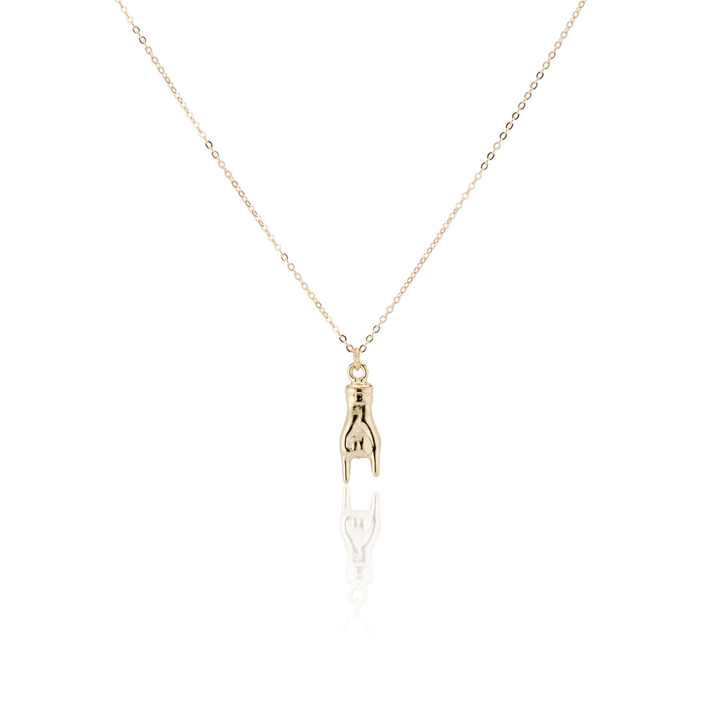 Golden Mano Cornuto Necklace - Charlie and Marcelle