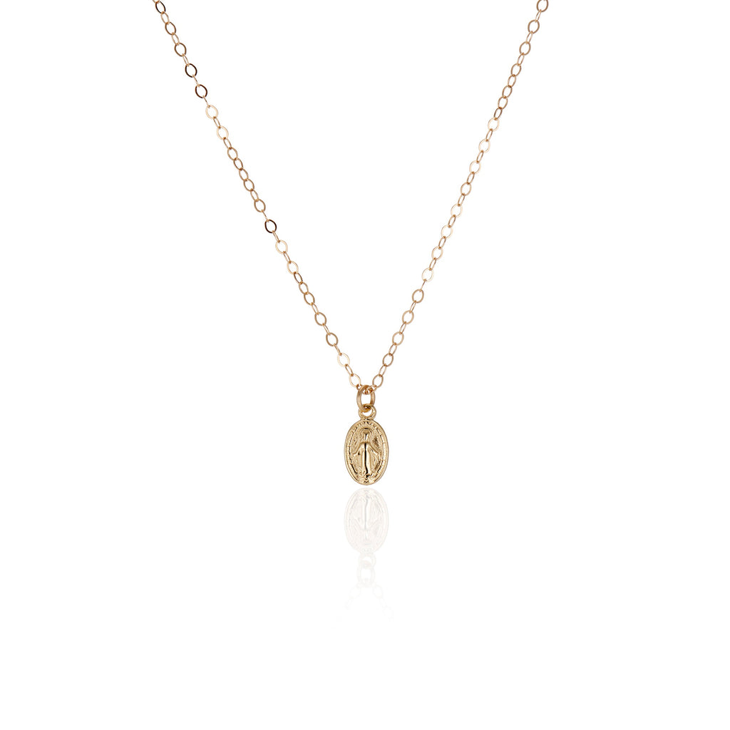 Tiny Miraculous Medal Necklace - Charlie and Marcelle