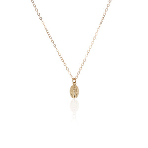 Tiny Miraculous Medal Necklace - Charlie and Marcelle