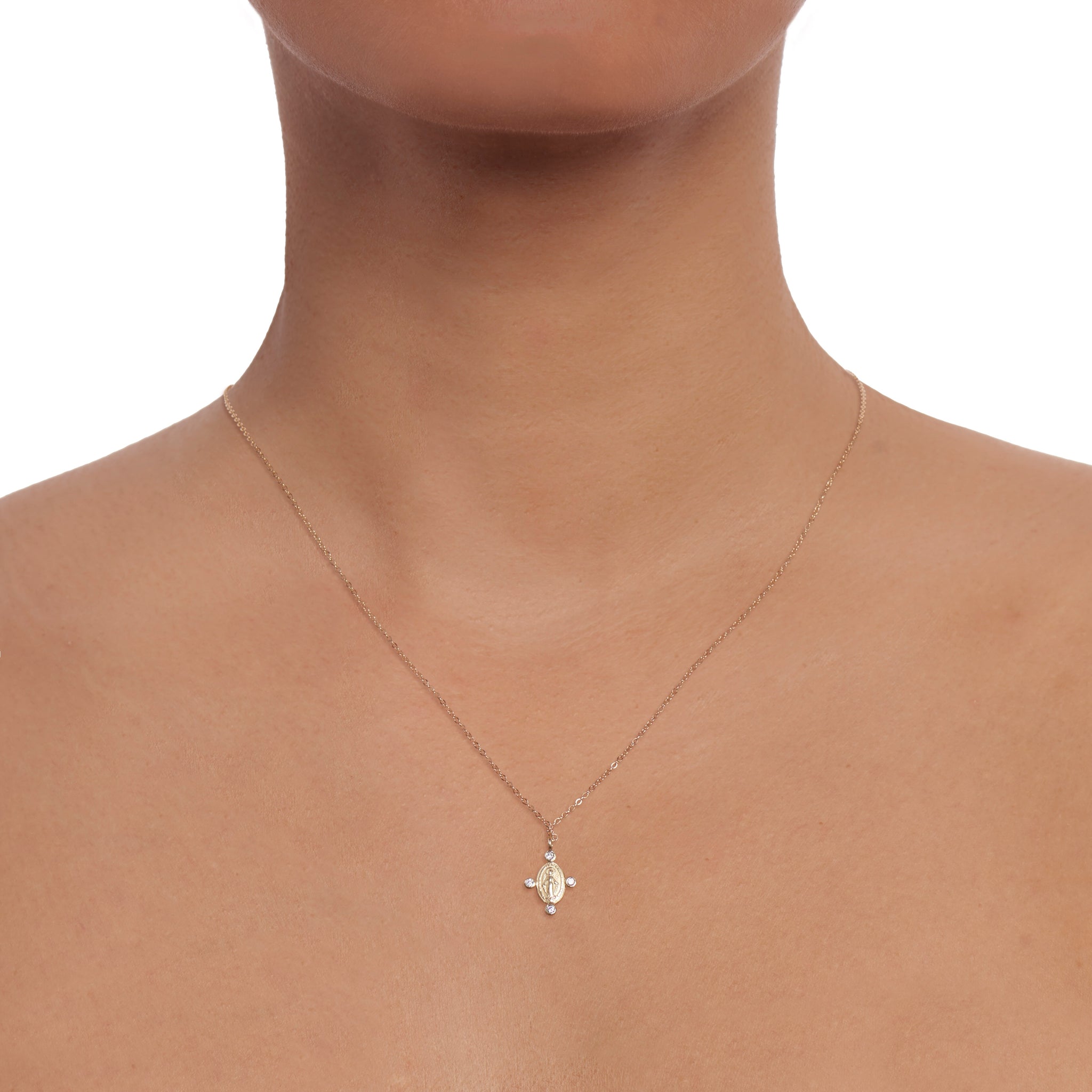 Mother Mary Diamond Necklace - Charlie and Marcelle