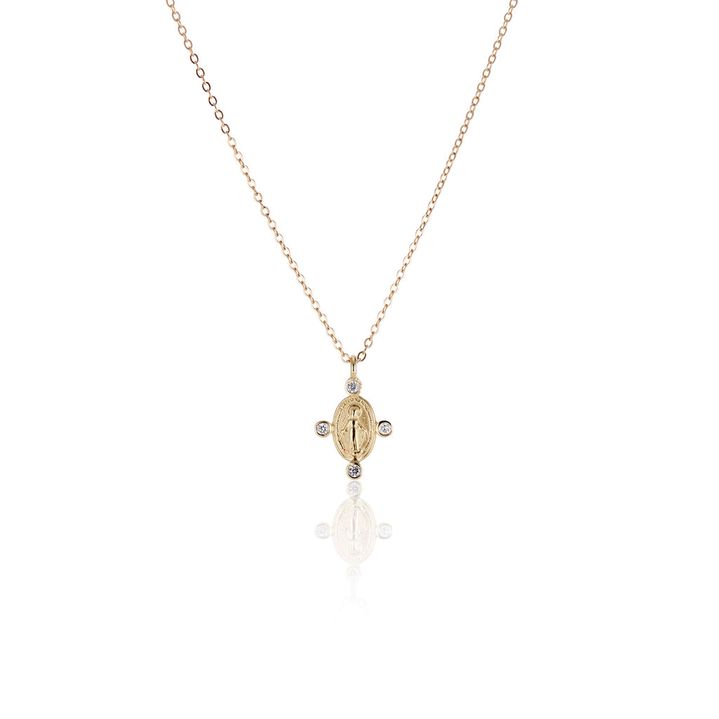 Mother Mary Diamond Necklace - Charlie and Marcelle